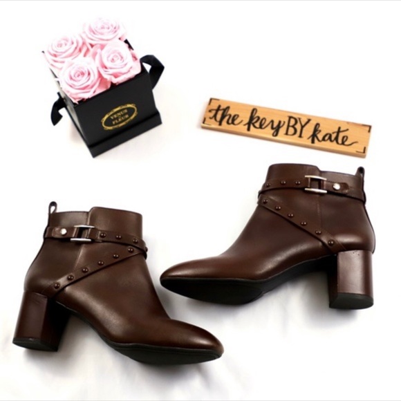 Alex Marie Brown Leather Heeled Booties - Picture 8 of 8